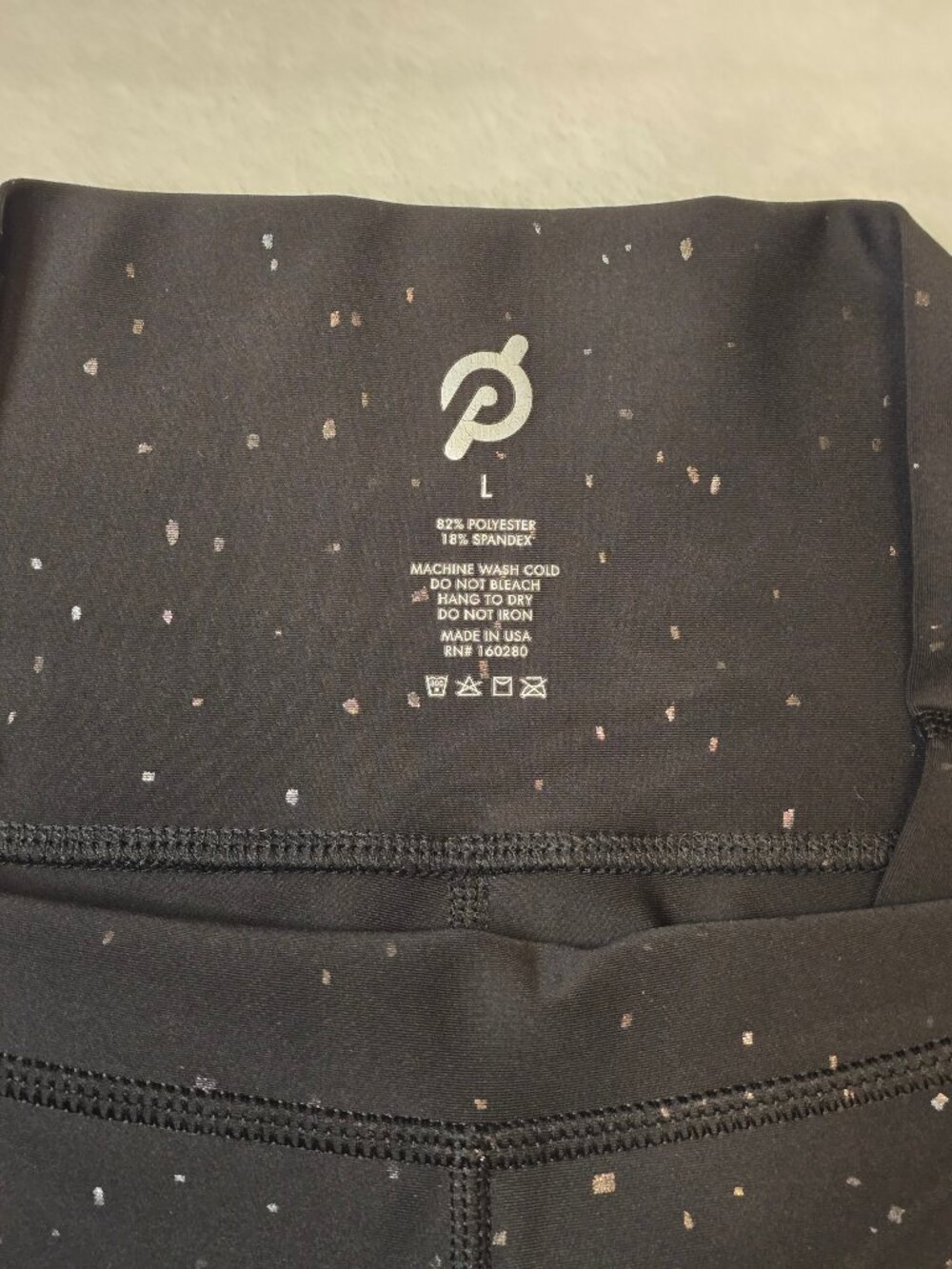 Peloton Sparkle Foil High Rise Leggings Metallic Speckle Black Women's Large L - Picture 4 of 6